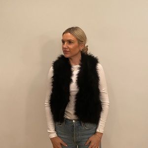Haute Hippie Marabou Feather vest
